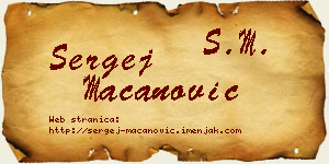Sergej Macanović vizit kartica